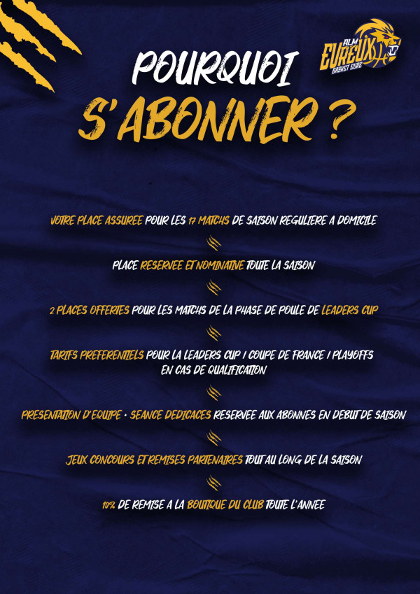 Tarifs abonnements, saison 2022-2023